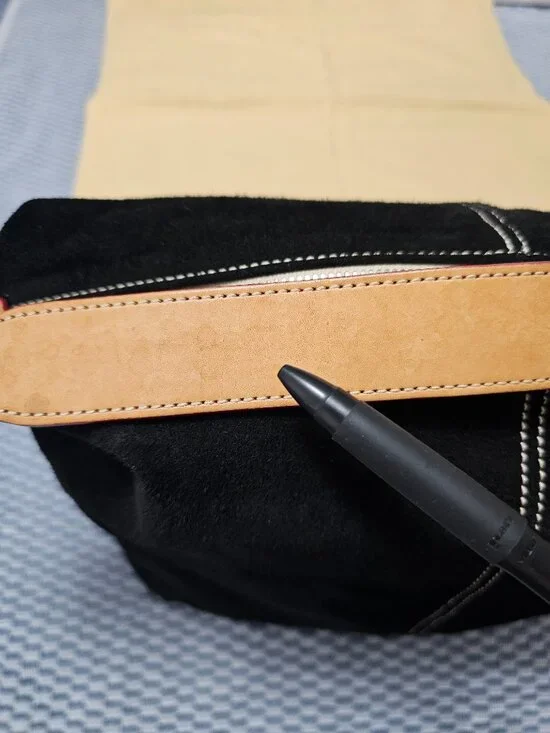 Dooney & Bourke Black Suede & Vachetta Leather Hobo Shoulder Bag - Picture 7 of 7